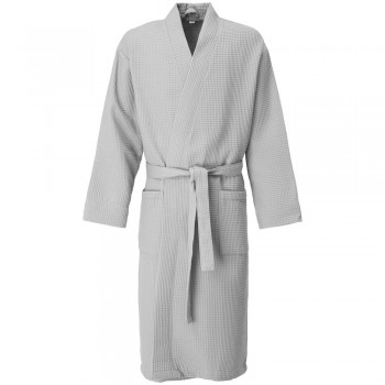 Халат вафельный Kimono, светло-серый